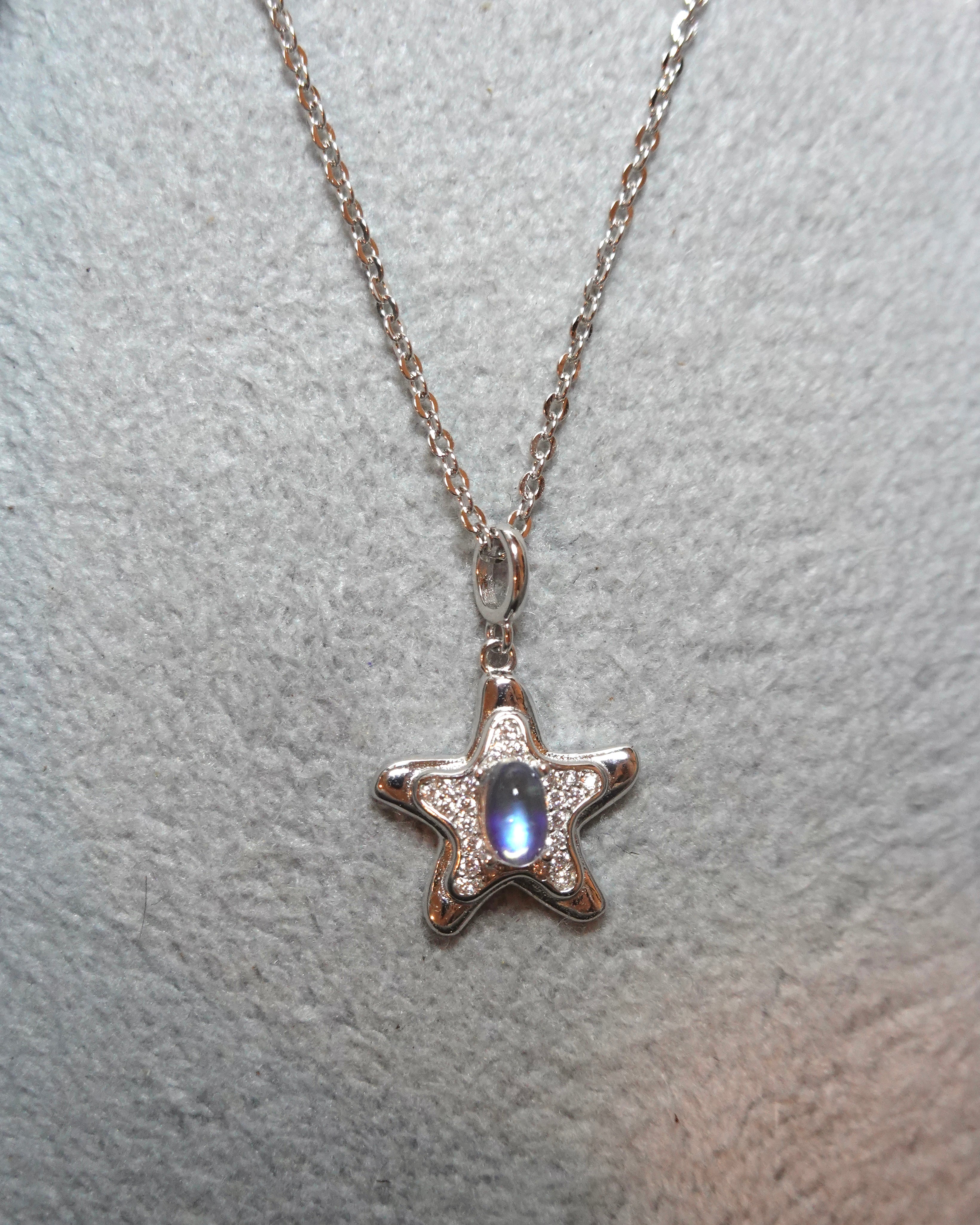Moonstone Star Pendant Necklace