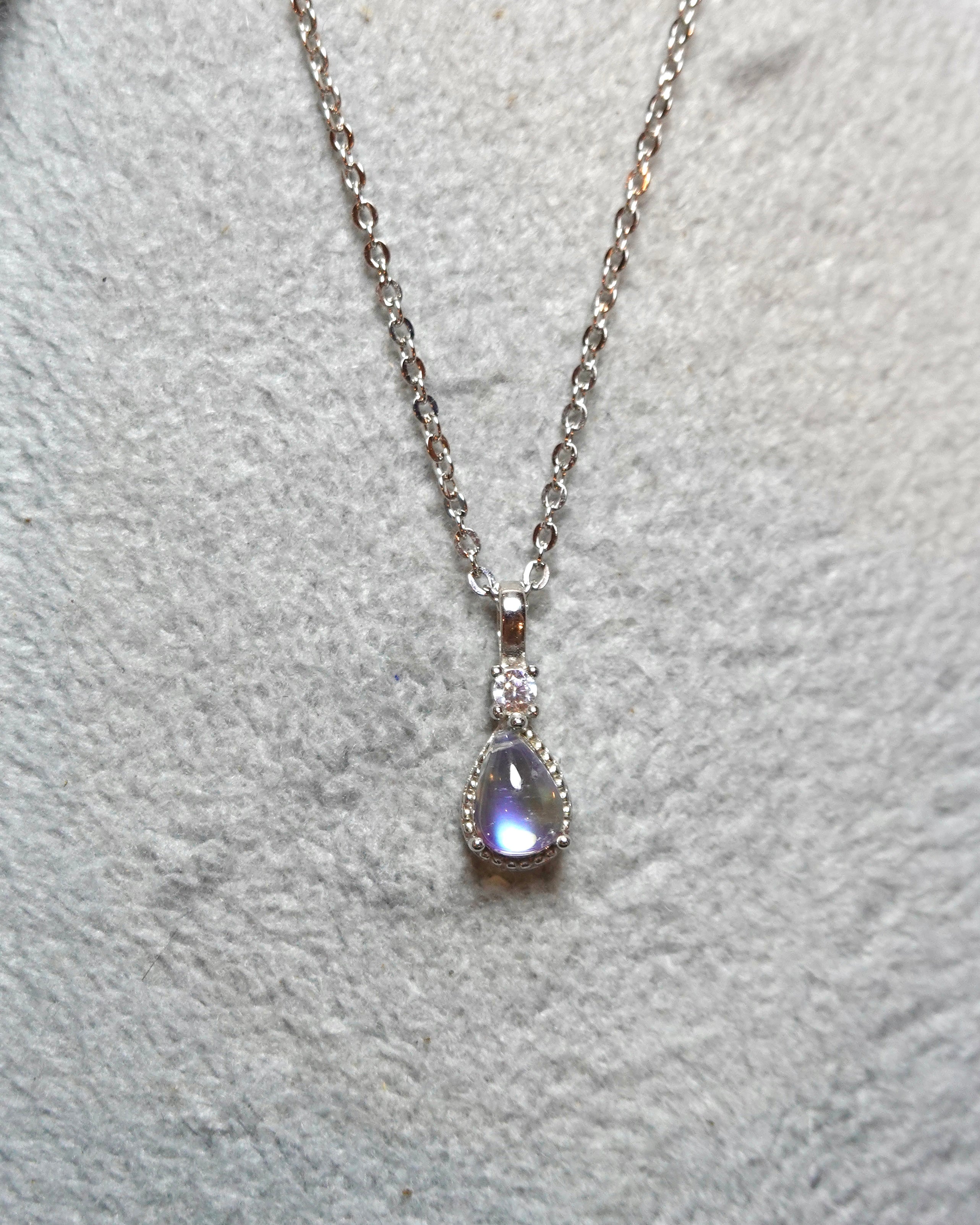 Moonstone Teardrop Pendant Necklace