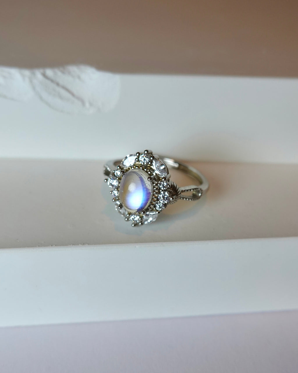 Moonstone Vintage Oval Statement Ring