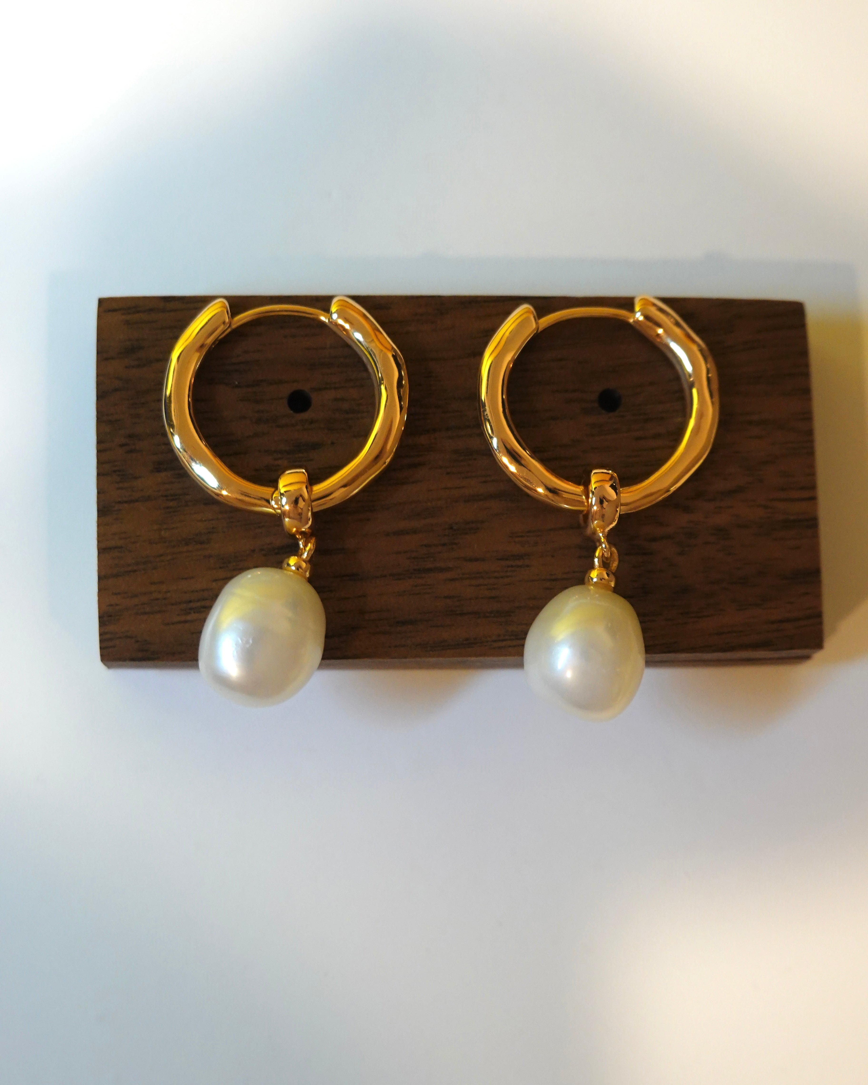 Classic Hoop Pearl Earrings