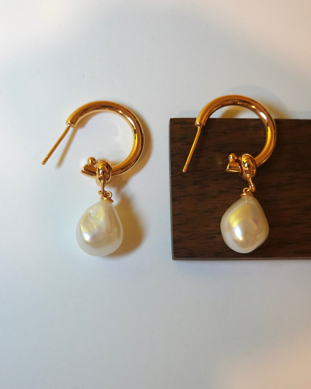 Classic Hoop Pearl Earrings