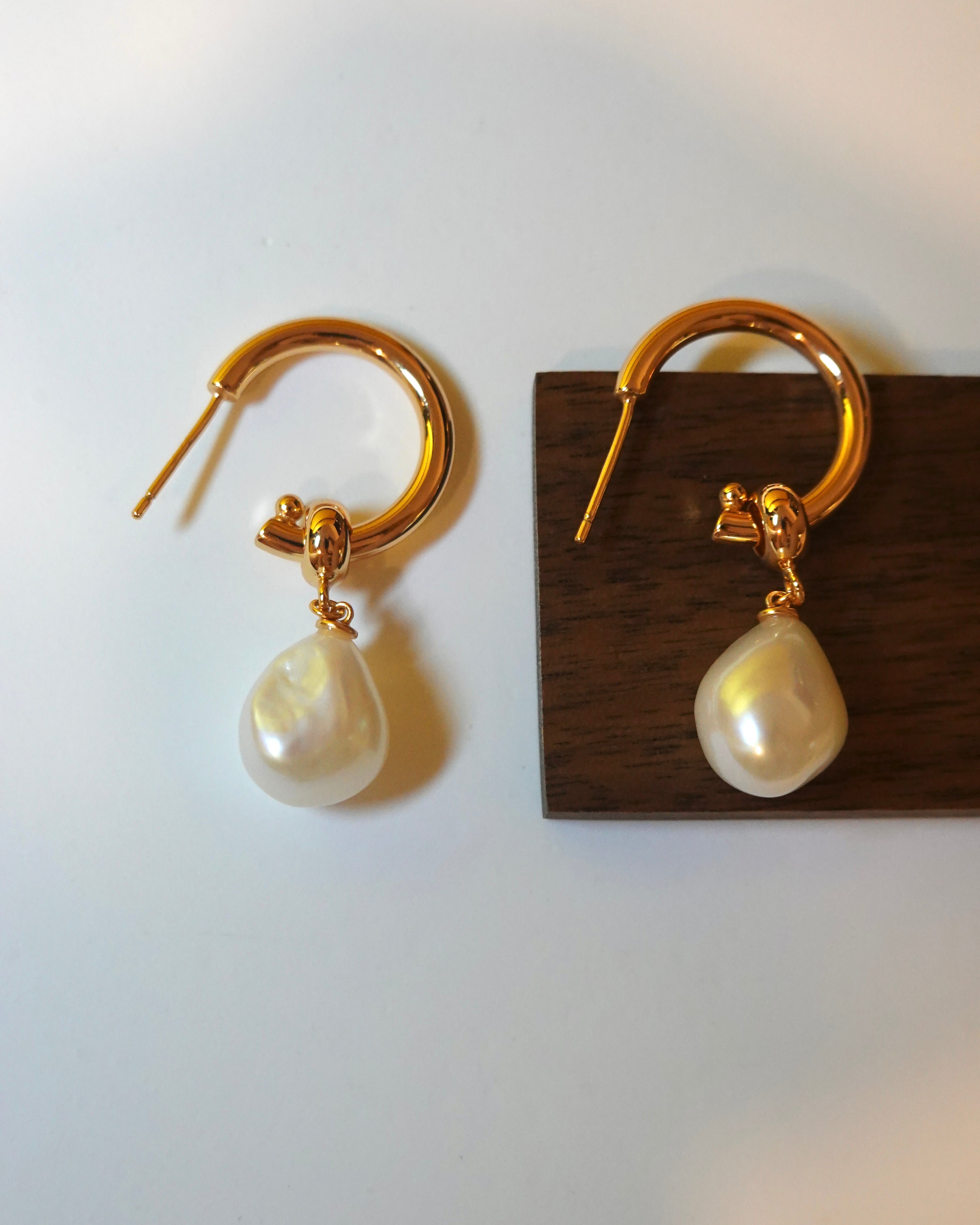 Classic Hoop Pearl Earrings