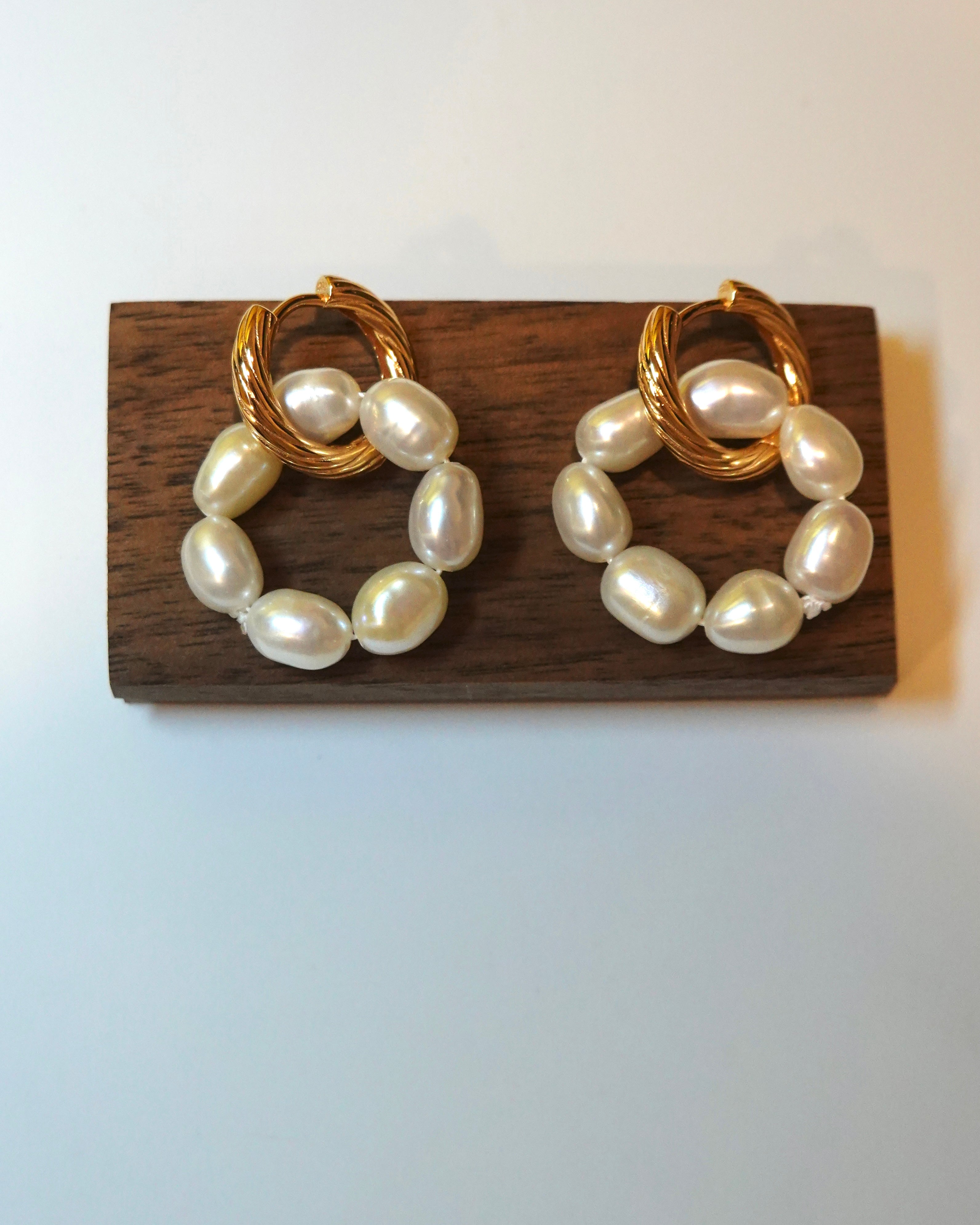 Classic Hoop Pearl Earrings