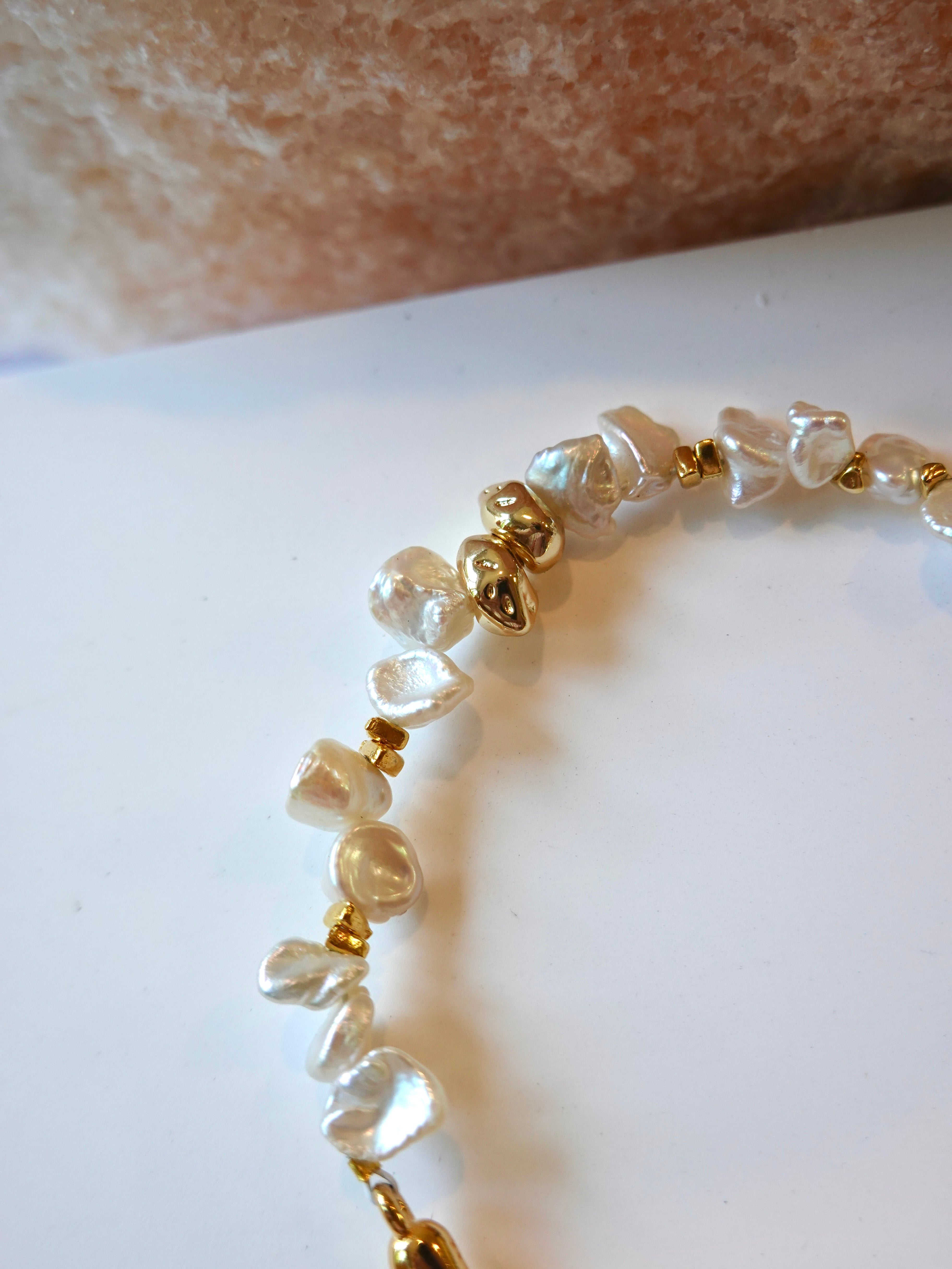 Signature Petal Pearl Half-Bangle Bracelet (Gold)