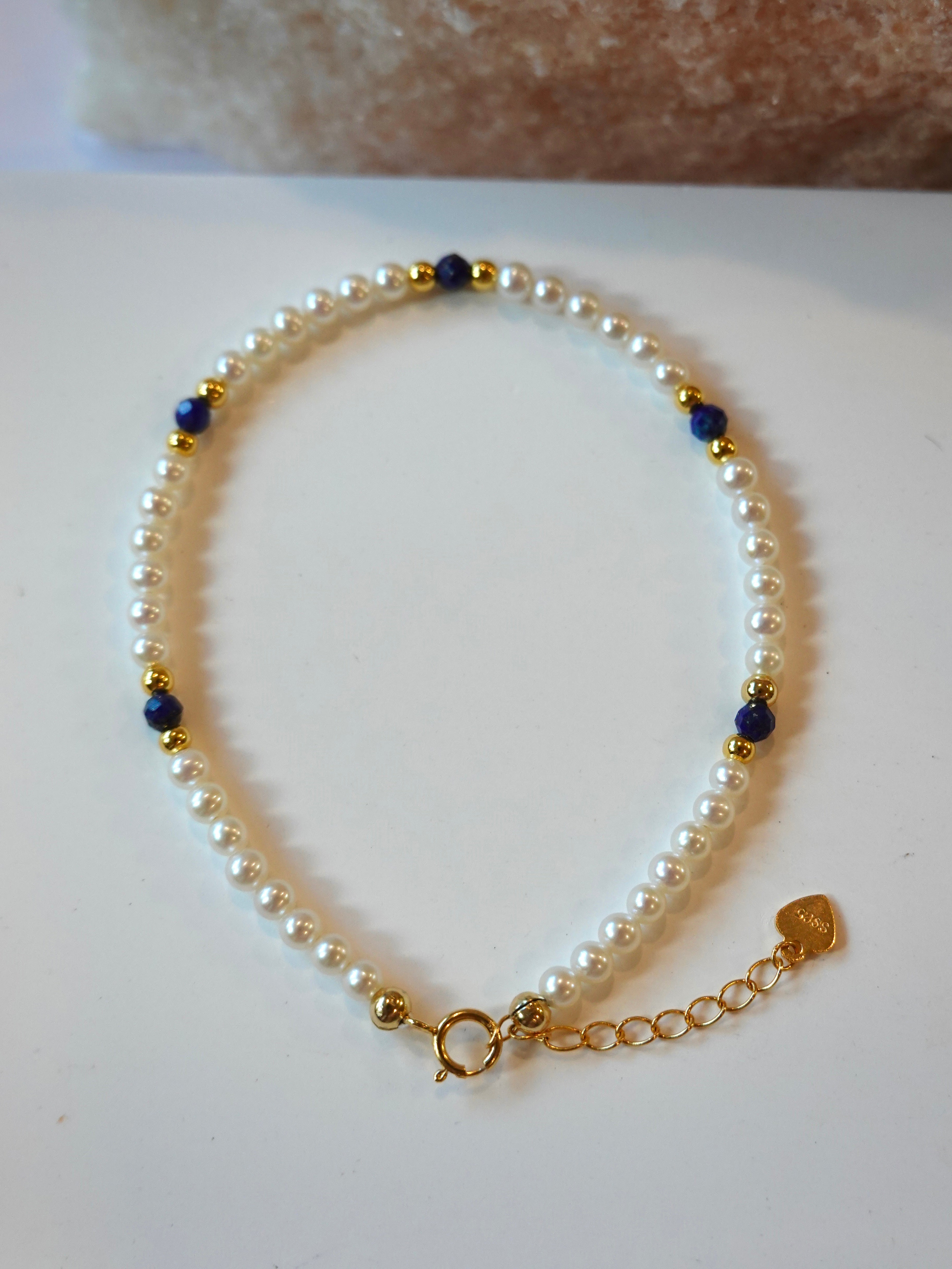 Classic Pearl with Lapis Bracelet