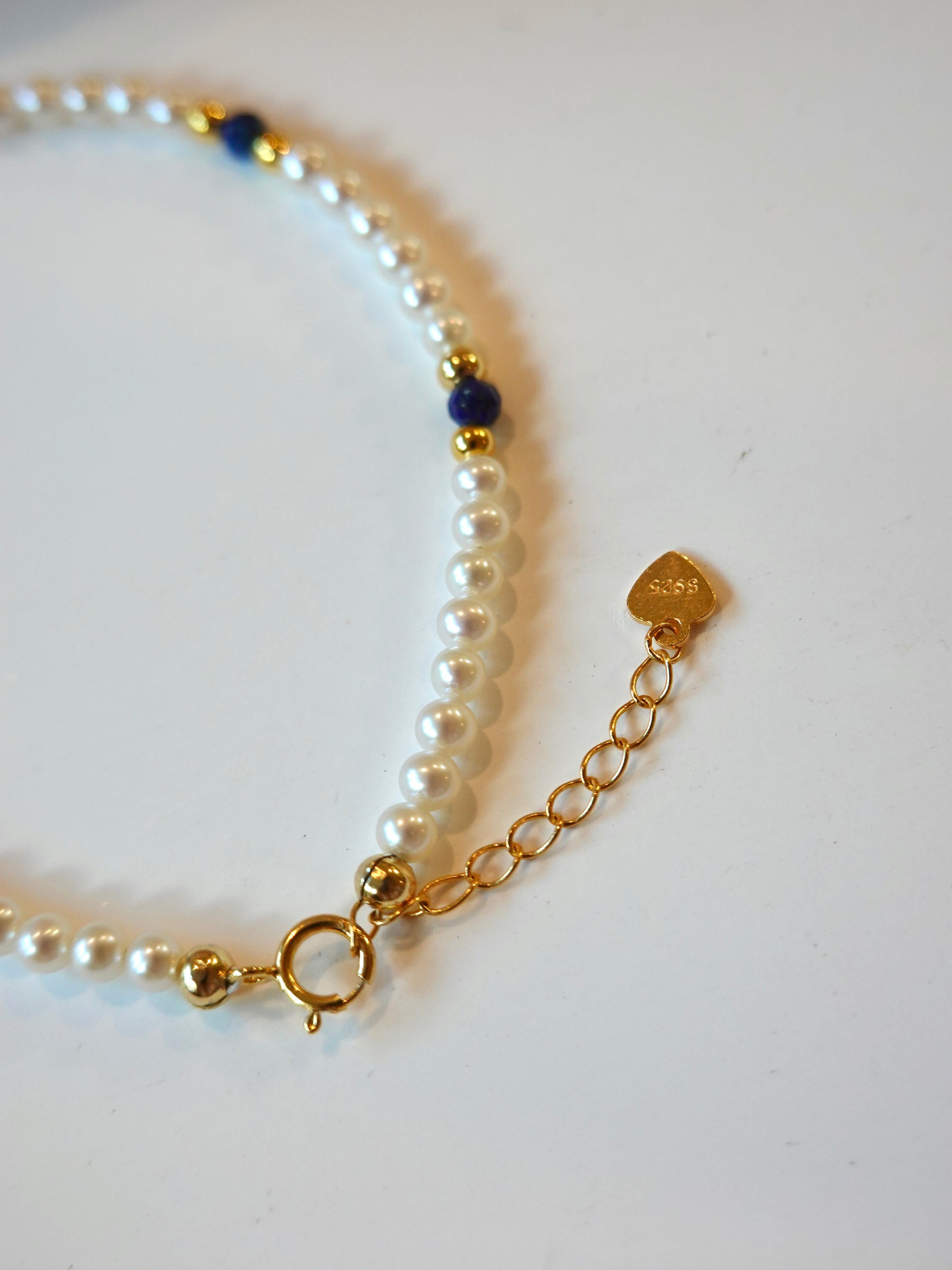 Classic Pearl with Lapis Bracelet