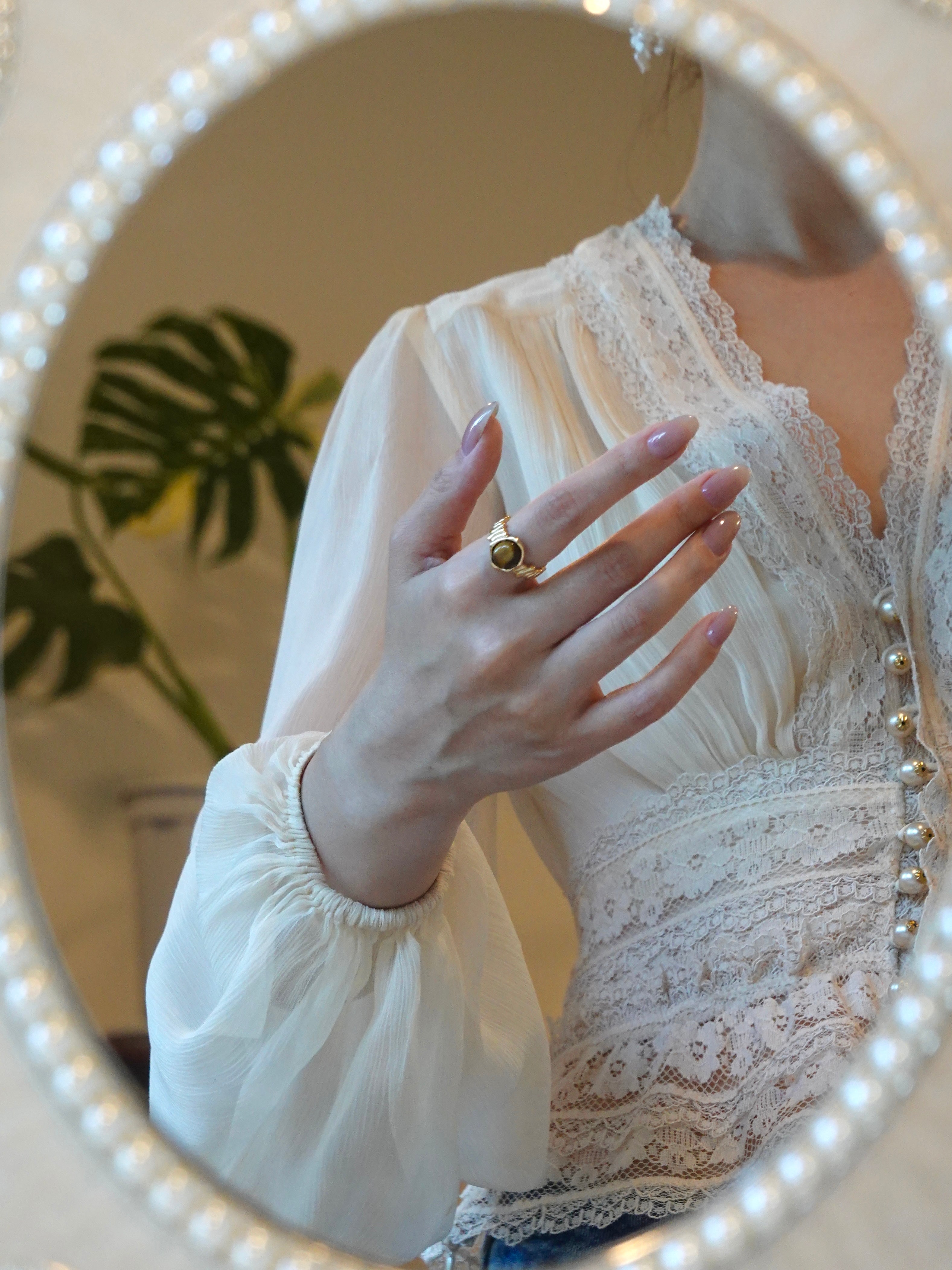 Ripple Band Tiger’s Eye Ring