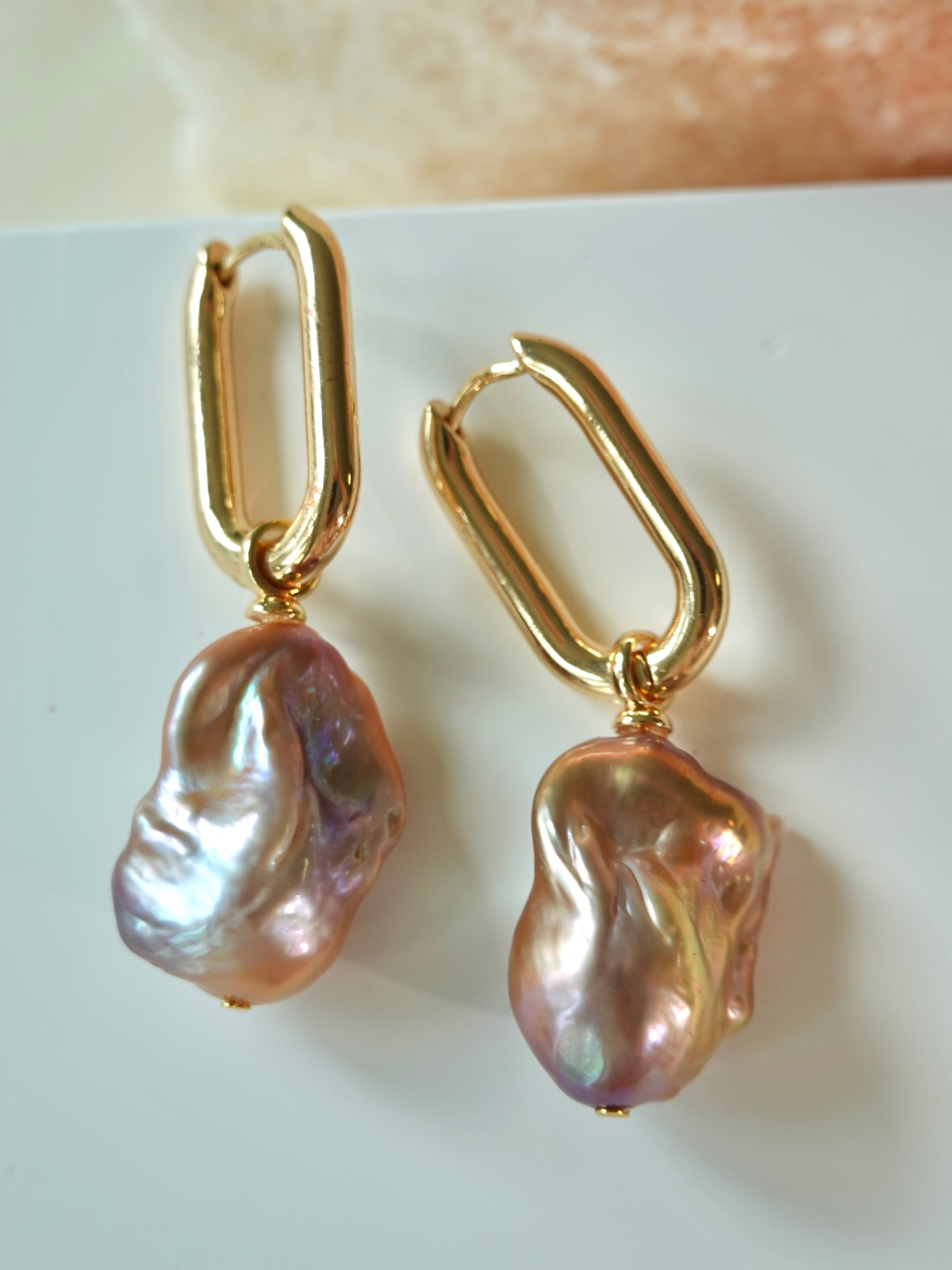Lavender Baroque Drop Earrings