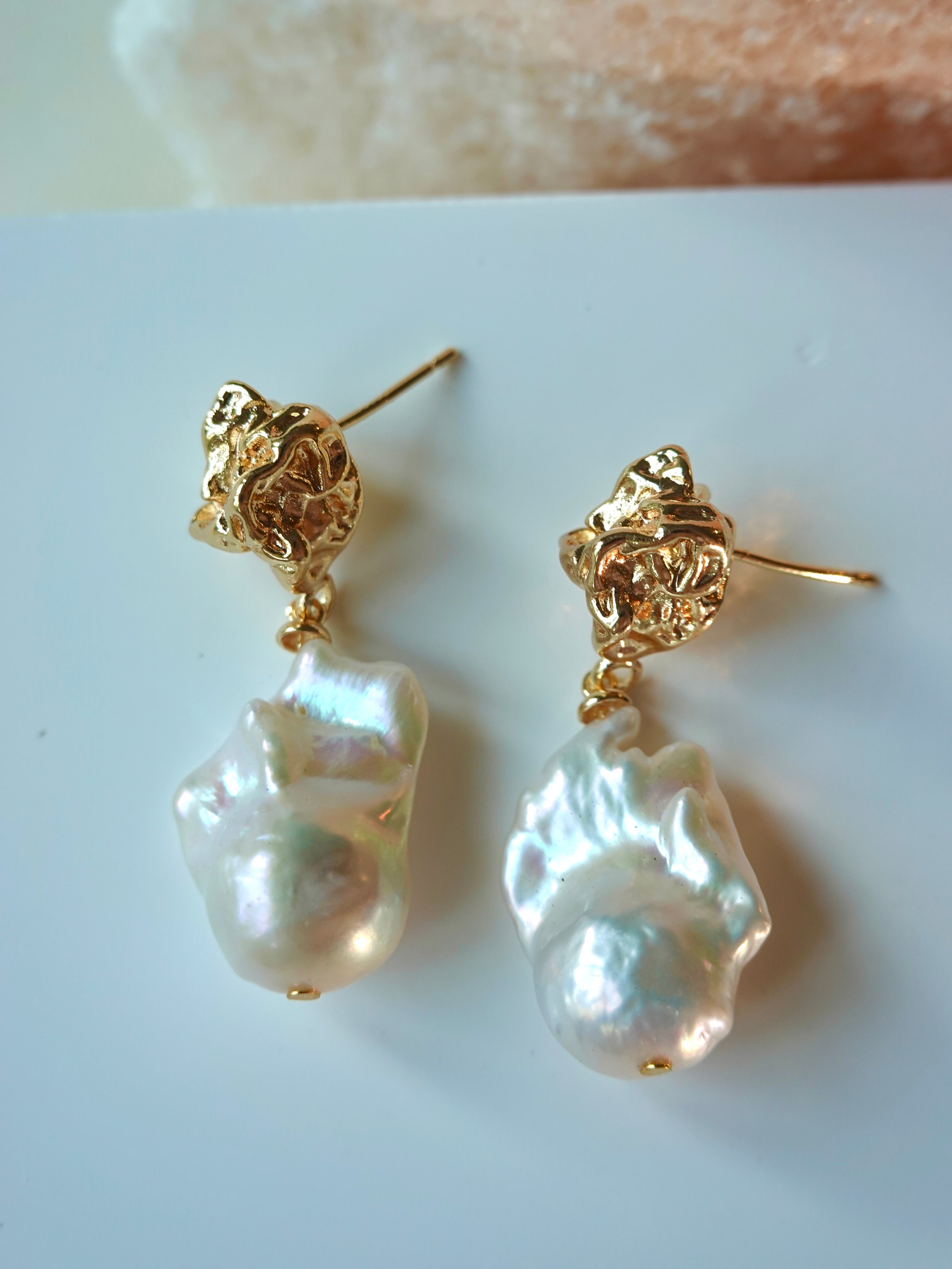 White Bloom Baroque Earrings
