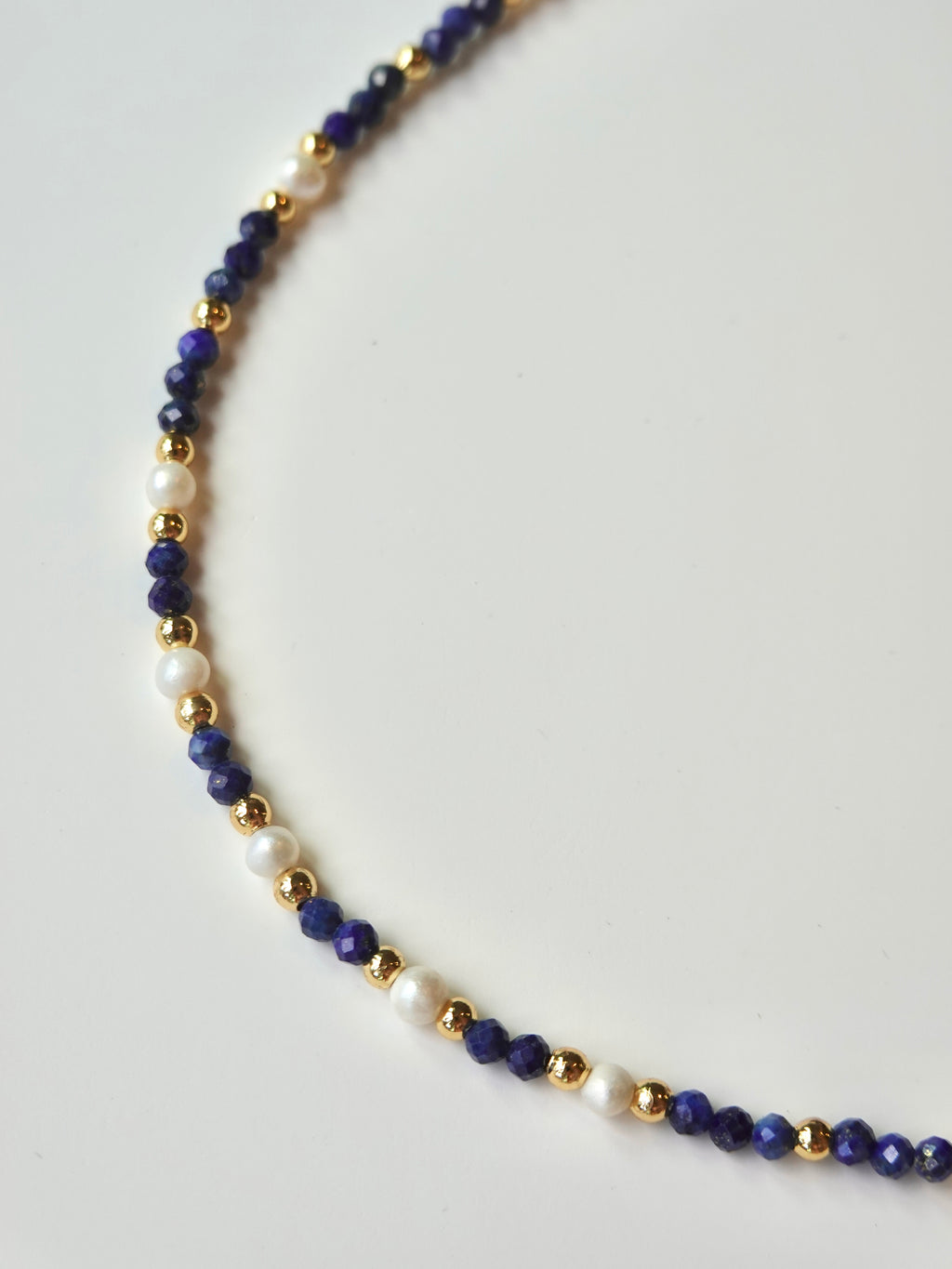 Faceted Lapis & Pearl Necklace