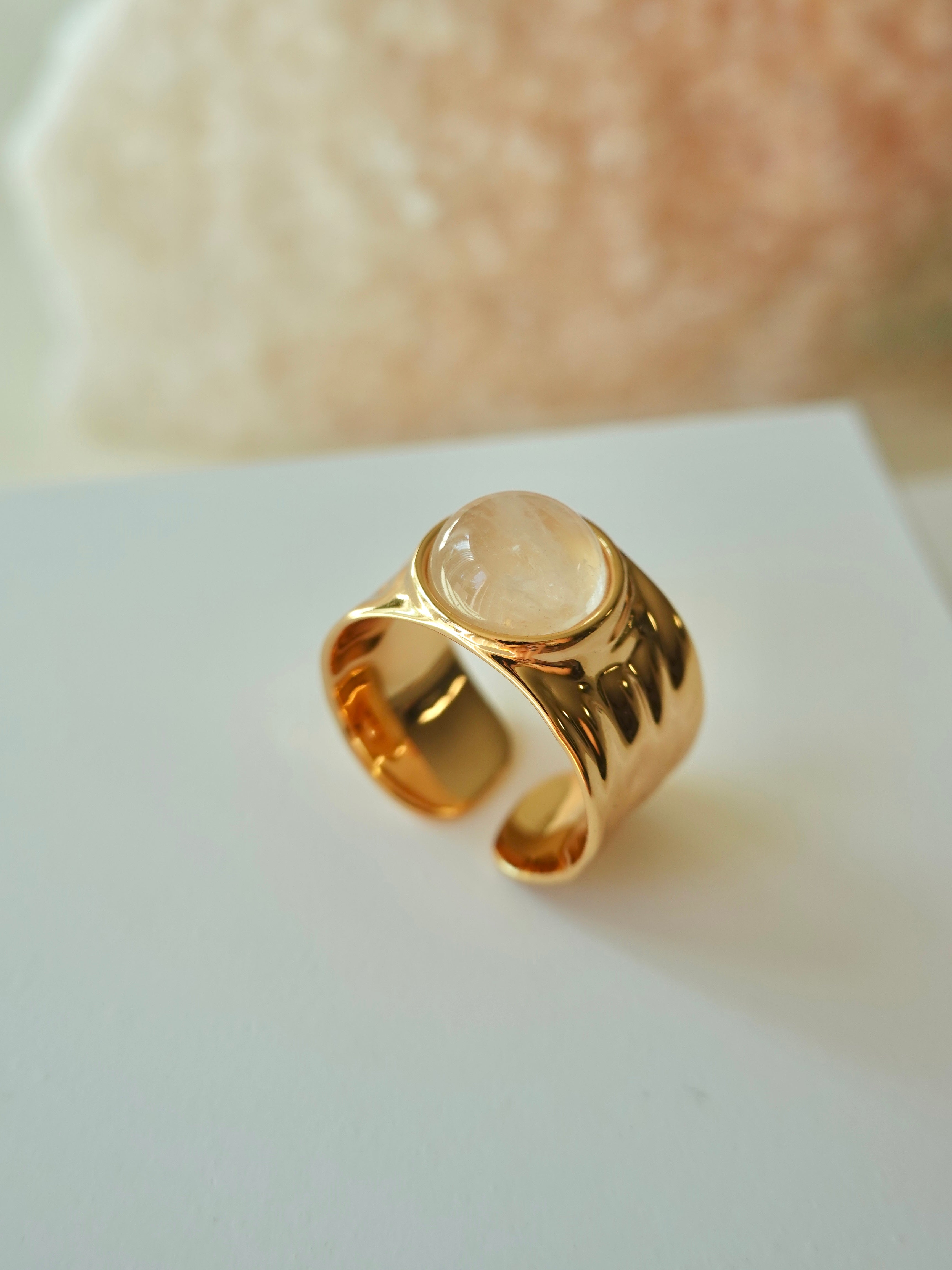 Wide Band Quartz Ring