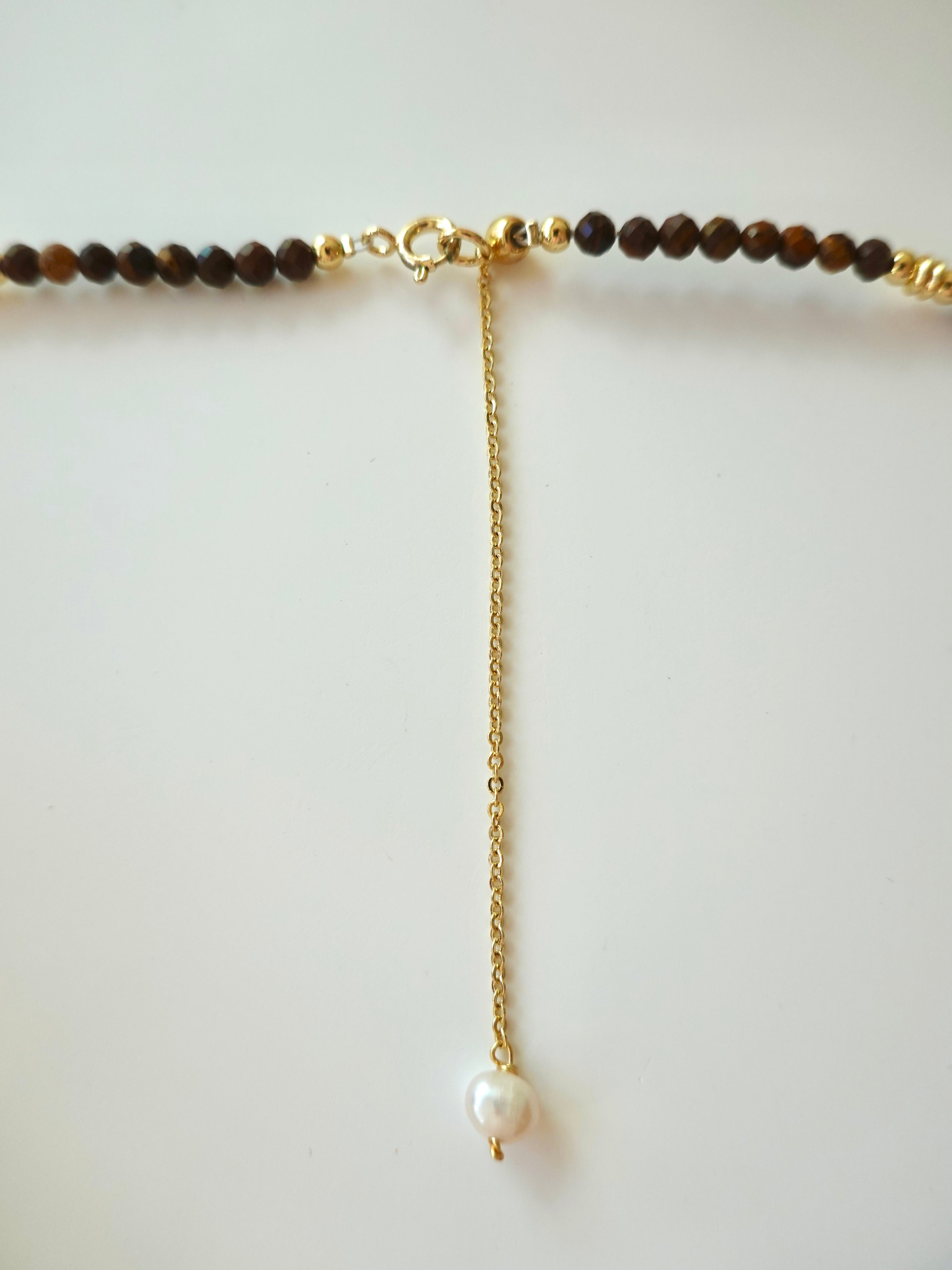 Faceted Tiger Eye Pendant Necklace