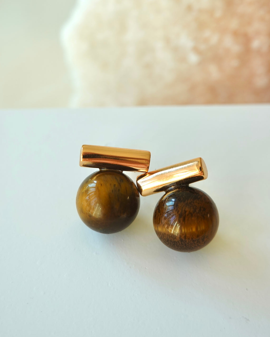 Bar Tiger Eye Earrings