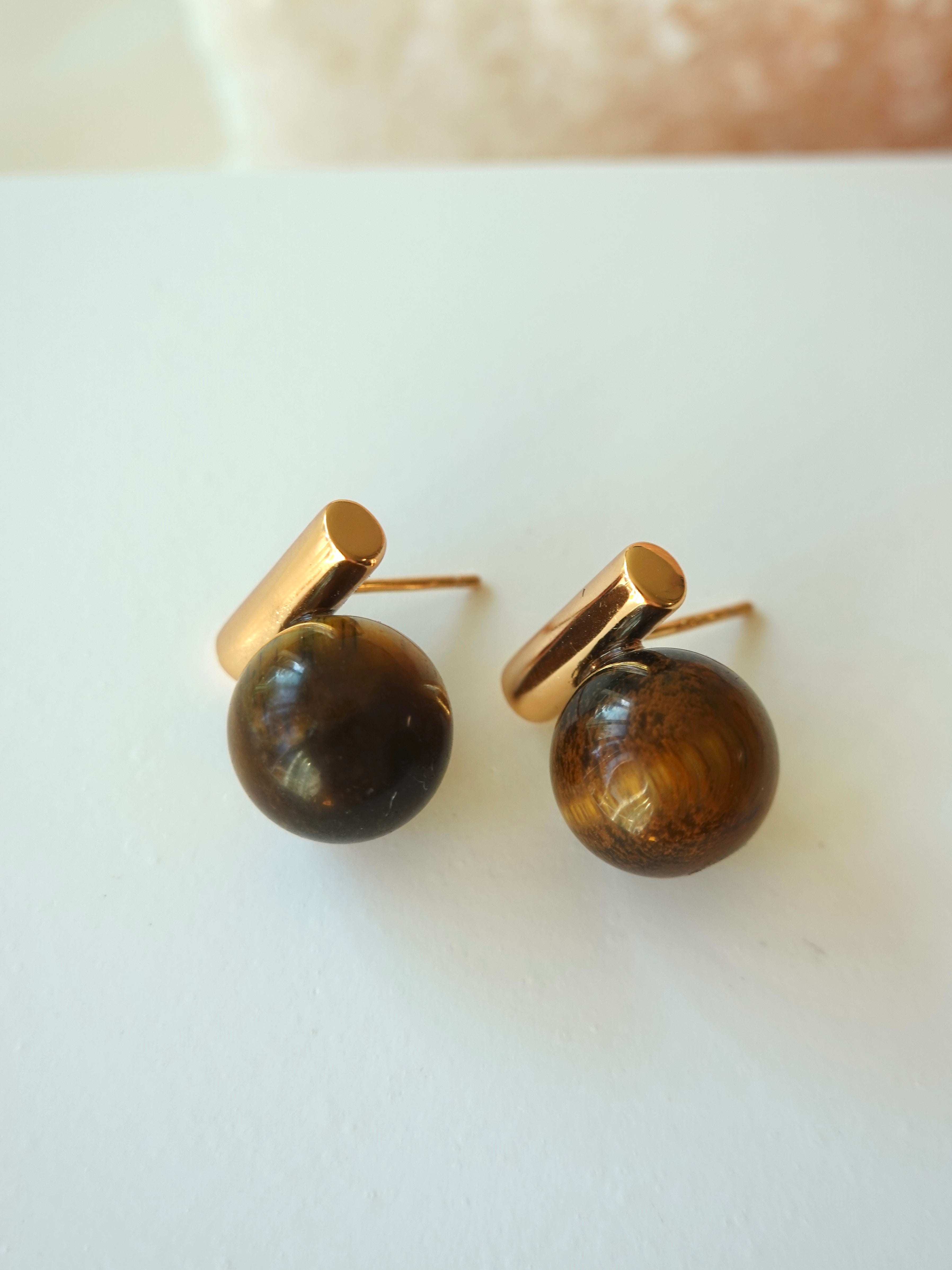 Bar Tiger Eye Earrings