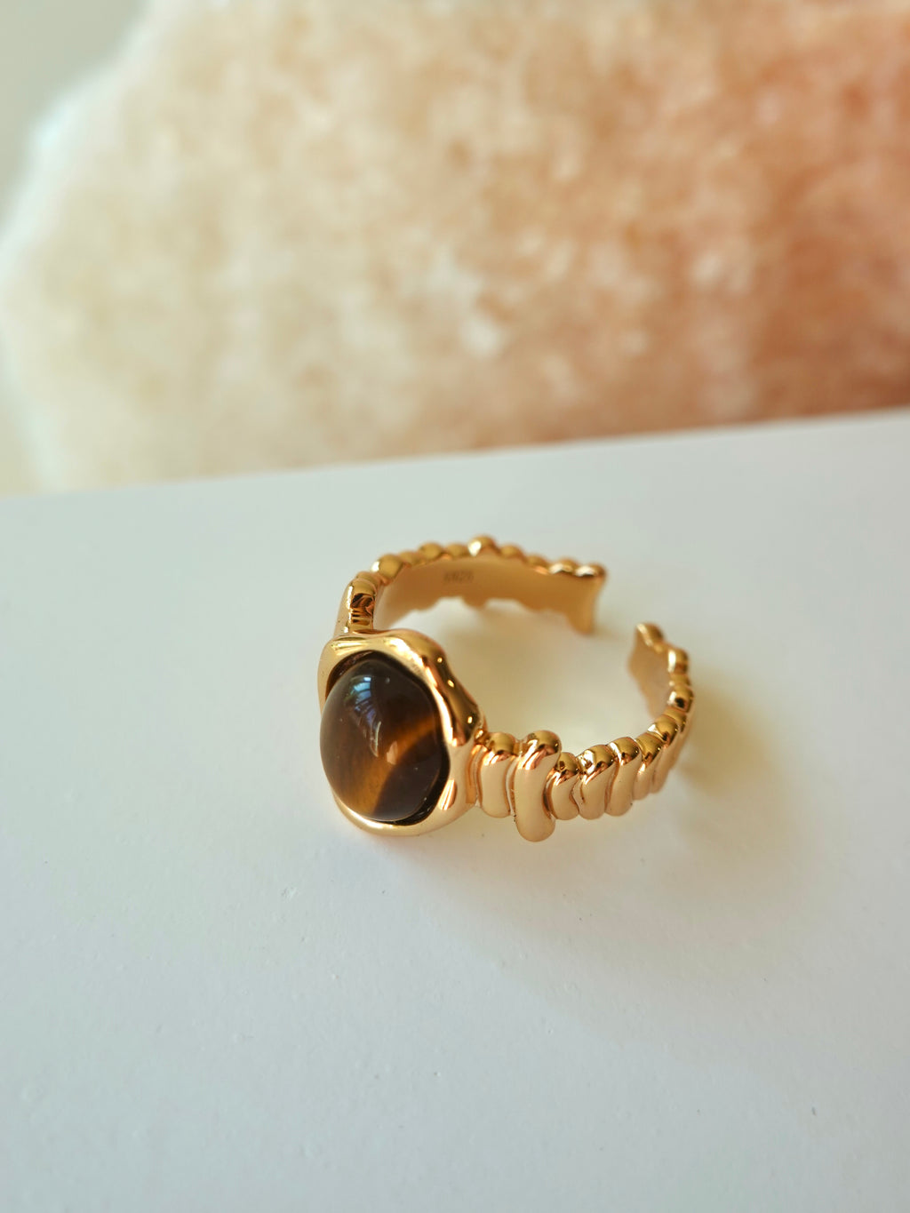 Ripple Band Tiger’s Eye Ring