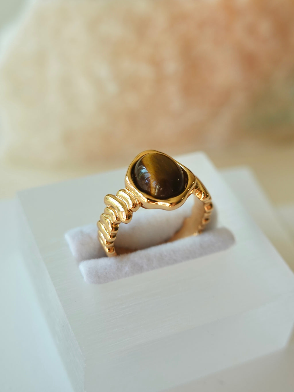 Ripple Band Tiger’s Eye Ring