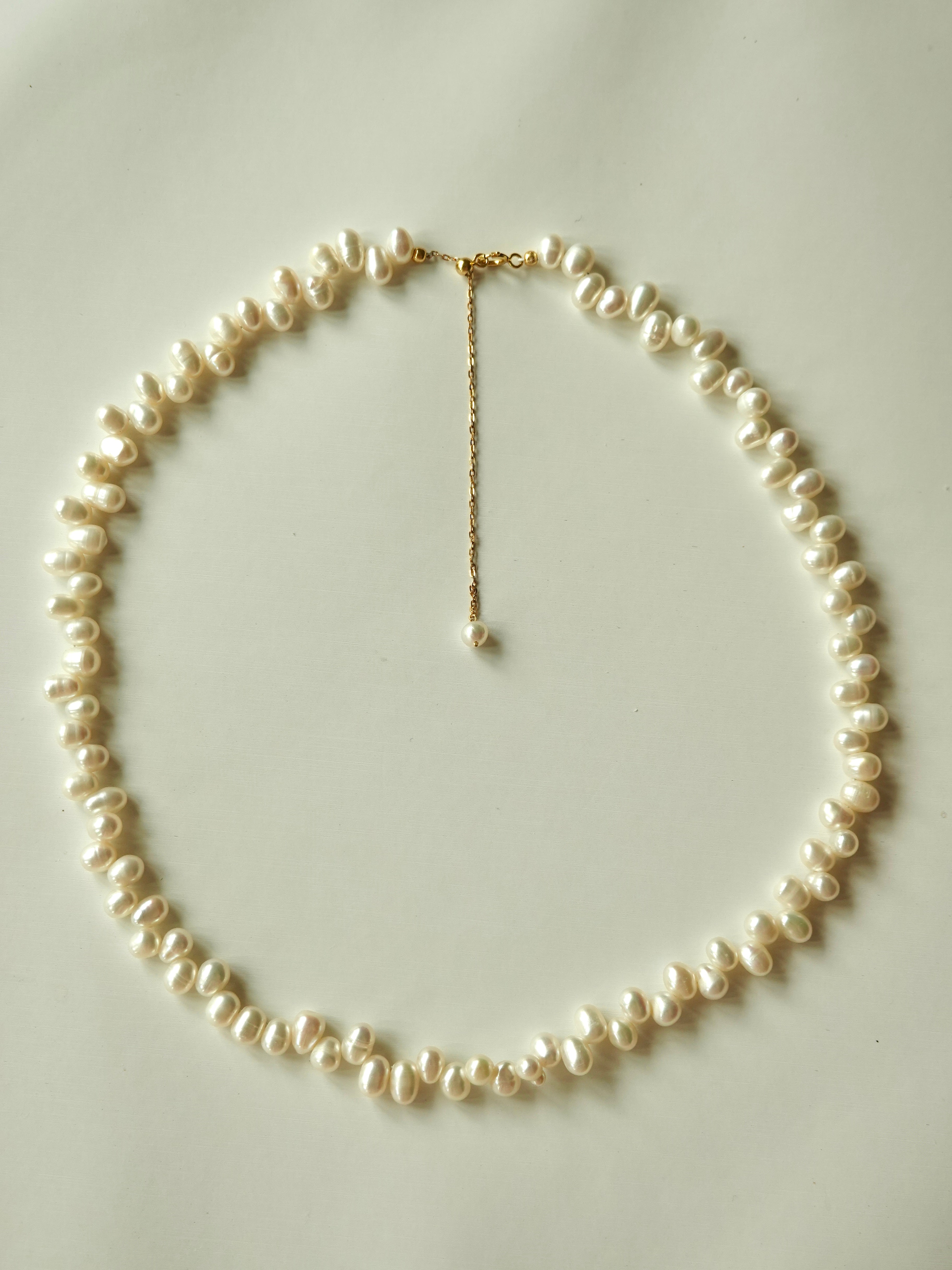 Cross-Weave Pearl Necklace