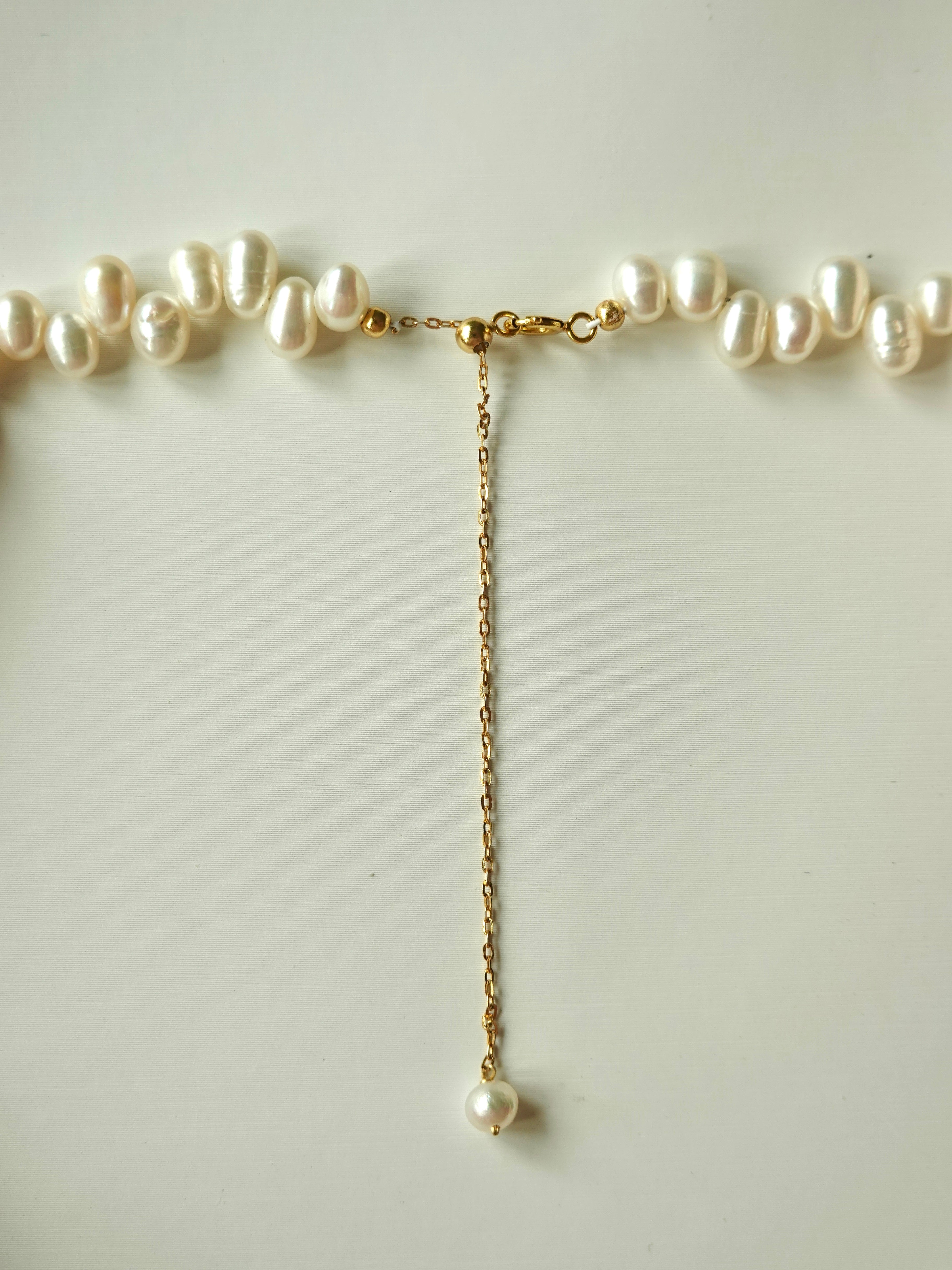 Cross-Weave Pearl Necklace