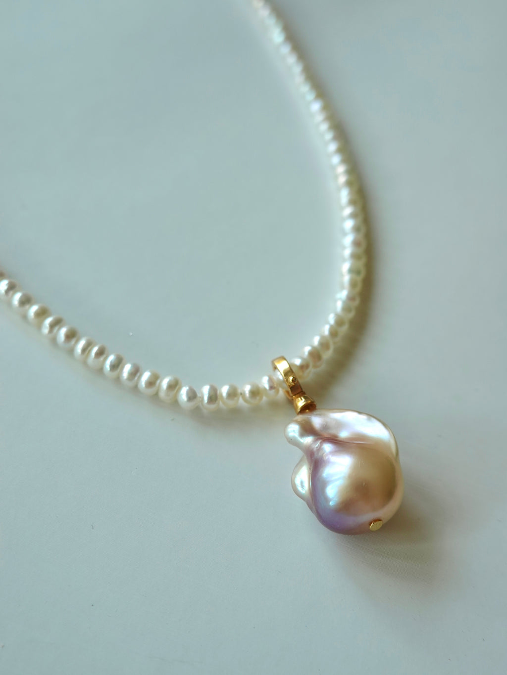Lavender Drop Baroque Pearl Necklace