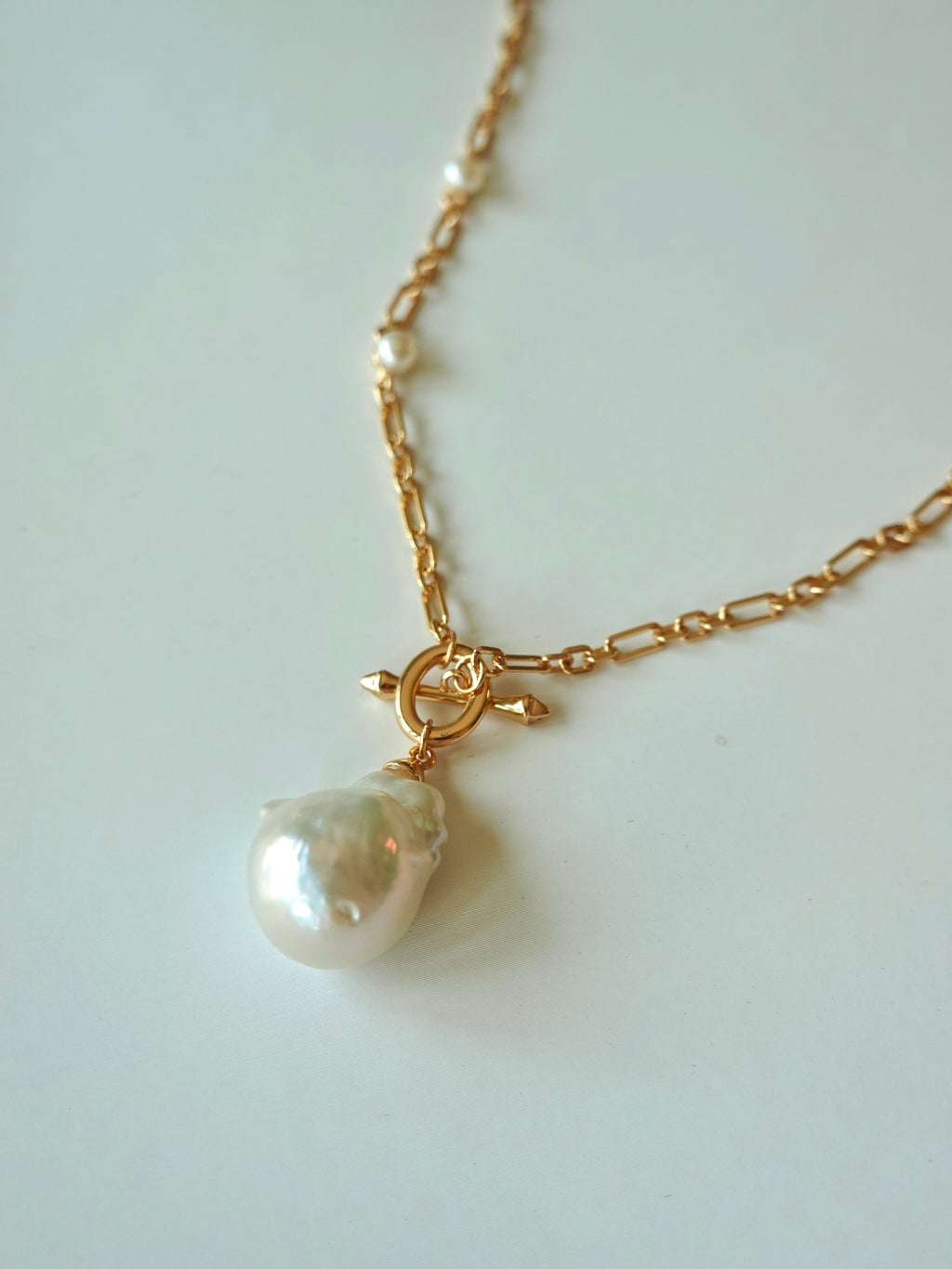Toggle Baroque Pearl Necklace