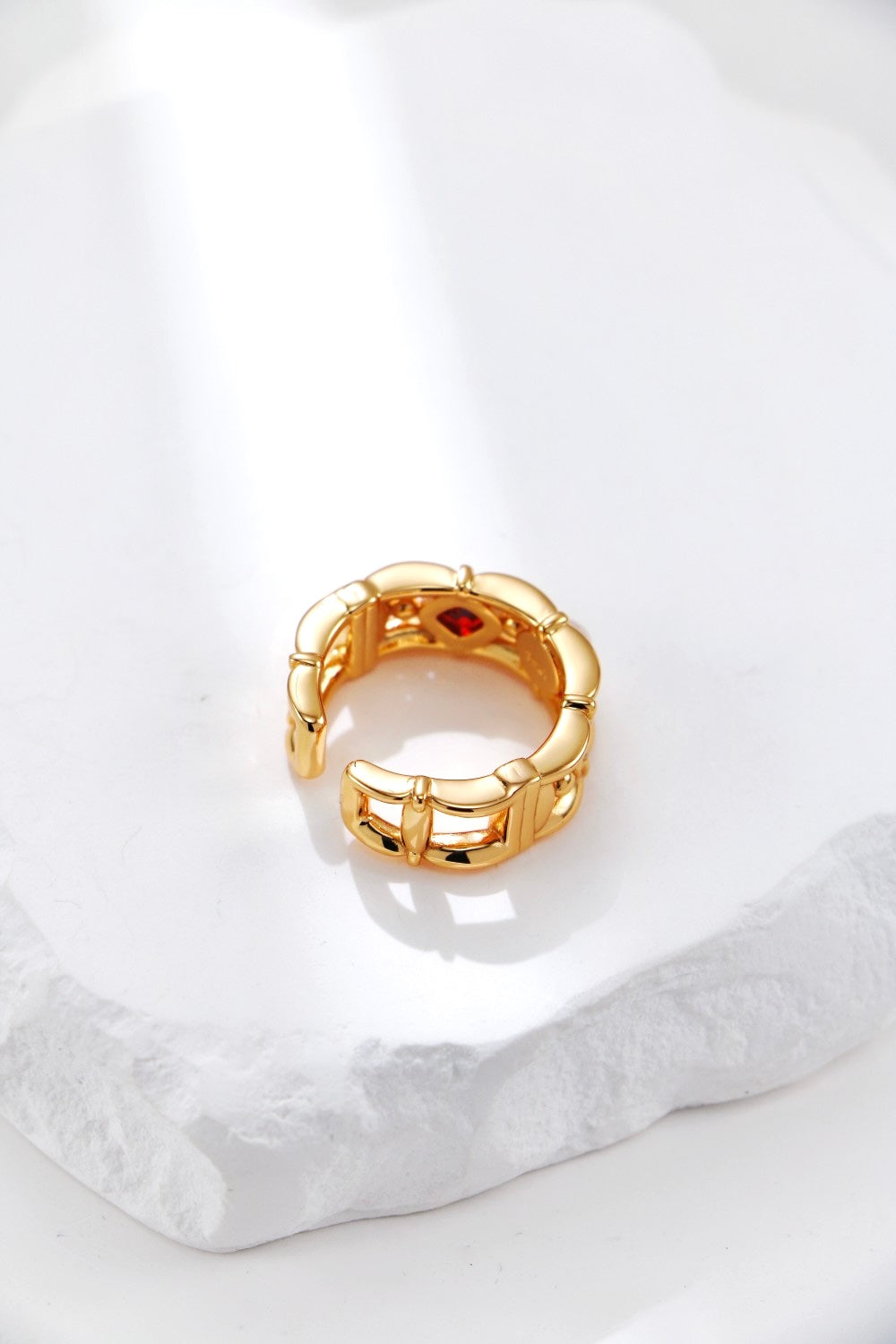 Lattice Pearl Open Ring